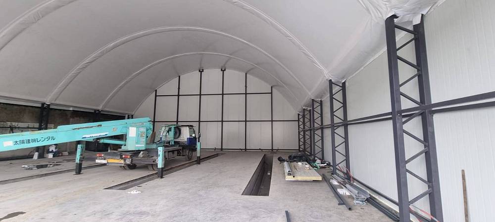 Строительство арочного прямостенного утепленного ангара 20х22х9,8м. в Новосибирске
